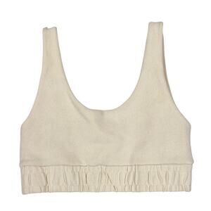 Nwot ZARA Cream Sports Crop Top S Mesh Stretchy Push-Up Athletic Gym Workout